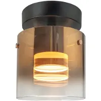 Highlight Plafondlamp Salerno Zwart Met Goud Glas