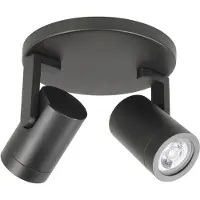Highlight Opbouwspot Halo Spot zwart 2-lichts rond
