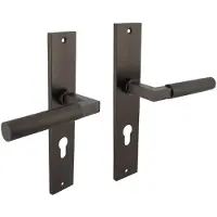 Intersteel Deurkruk Bau-Stil op schild profielcilinder 72mm - antraciet