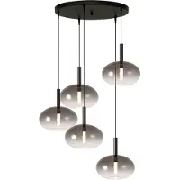 Masterlight 5L vide hanglamp Lido Onion met Ø 24cm smoke-fading glas