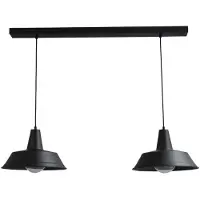 Masterlight Zwarte vintage eettafellamp Industria 2x35