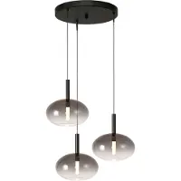 Masterlight 3L vide hanglamp Lido Onion met Ø 24cm smoke-fading glas