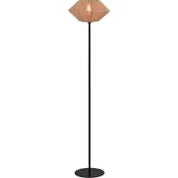 Masterlight Vloerlamp Bicono zwart uplight met naturel kap