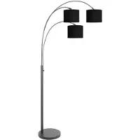 Steinhauer Booglamp Sparkled light drie lichts zwart met goud