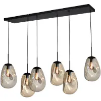 Masterlight Hanglamp Lava 6x goud glas Ø 22,5cm
