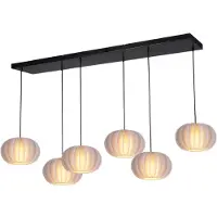 Masterlight 6-lichts hanglamp Arena met witte kappen