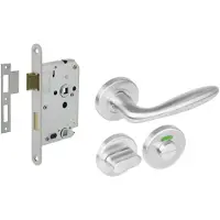 Intersteel Compleet deurklinkset Jupiter RVS toilet