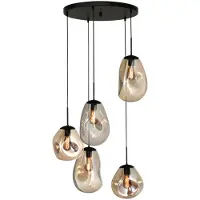 Masterlight Vide hanglamp Lava 5x goud glas