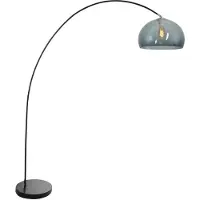 Steinhauer Booglamp Solva 3907ZW met een smoke kleurige kunststof bol