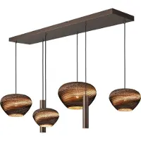 Masterlight 6-lichts hanglamp Cartone met Think Paper kappen