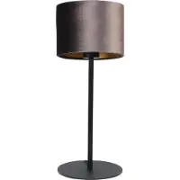 Masterlight Zwarte tafellamp Venus met bruine lampenkap