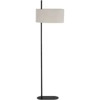 Searchlight Vloerlamp Hessian zwart met linnen kap
