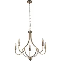 Searchlight Klassieke hanglamp Lodge 5-lichts zilver