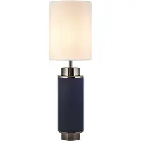 Searchlight Tafellamp Flask 72cm Nikkel Met Vintage Blauw