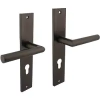 Intersteel Deurkruk Bastian op schild 245x45 mm profielcilindergat 72 mm antracietgrijs