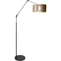 Steinhauer Vloerlamp prestige chic 8116zw zwart kap zilver velours