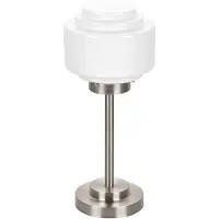 Highlight Nikkel Tafellamp Cambridge Met Wit Glas Ø 15cm