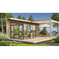 Vitavia Tuinkas Athena 7000 - Veiligheidsglas 3mm En Polycarbonaat 10mm - Zwart - 266x271x239cm
