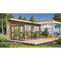Vitavia Tuinkas Athena 8600 - Veiligheidsglas 10mm - Zwart - 266x334x239cm