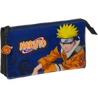 Big Buy Cooking Pennenetui met 3 vakken Naruto Ninja Blauw Zwart 22 x 12 x 3 cm