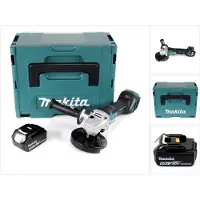 Makita DGA 517 G1J accu haakse slijper 18 V 125 mm borstelloos + 1x oplaadbare accu 6.0 Ah + Makpac - zonder lader