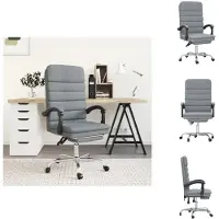 vidaXL bureaustoel met massagefunctie, lichtgrijs, stof - Bureaustoelen