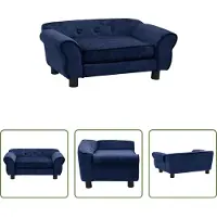 The Living Store Living Store Hondenbank Blauw, 72x45x30 cm, pluche