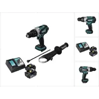 Makita DHP 458 RT Accu klopboormachine 18 V 91 Nm + 2x accu 5.0 Ah + lader (Oplaadbare batterij)