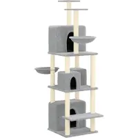 Syfax Kattenmeubel met sisal krabpalen 180 cm lichtgrijs