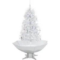 vidaXL Kerstboom sneeuwend met paraplubasis 170 cm wit