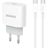 Dudao A14EUC adapter, 20 Watt, 1 meter USB-C naar [type connector] kabel inbegrepen, wit