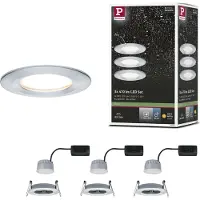 Paulmann Nova Inbouwlamp voor badkamer Set van 3 stuks LED LED 18 W IP44 Aluminium (gedraaid)