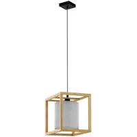 Eglo Houten hanglamp Granados met witte kap