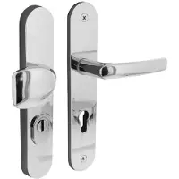 Intersteel Veiligheidsbeslag met kerntrekbeveiliging profielcilindergat 92 mm voordeurbeslag Chroom - Verchroomd