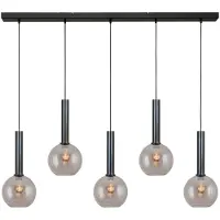 Masterlight Hanglamp Bella 2 Dappled oil met goud glas