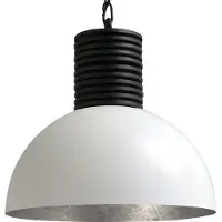 Masterlight Stoere Witte Hanglamp Industria 40cm Wit Met Oudzilver