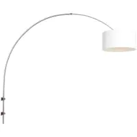 Steinhauer Wandlamp Sparkled Light 1481ST+K1068QS Staal-Wit Linnen