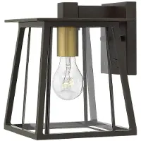 HINKLEY LED Wand Buitenlamp Walker | 1X E27 Max 60W | IP44 | Dimbaar | Buckeye Bronze with Heritage Brass