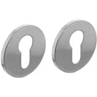 Intersteel | Rozet profielcilindergat met nokken Plat | 53mm | Rond | RVS Geborsteld