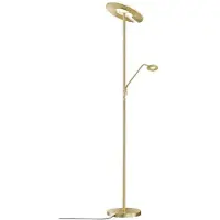 FISCHER&HONSEL GMBH LED-uplighter vloerlamp Dent, dimbaar, messing / goud, Woon-/ Eetkamer, metaal, Modern, LED vloerlamp