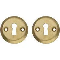 Intersteel Set van 2 sleutelrozetten Tira rond messing getrommeld schroef