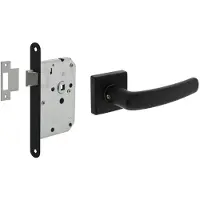 Intersteel Deurbeslag Set Loopslot Zwart Met Deurkruk Denham Zwart