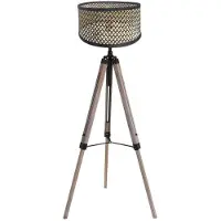 Steinhauer Tripod vloerlamp Triek met bamboe kap