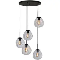 Masterlight Vide hanglamp Lava 5x helder glas Ø 24cm