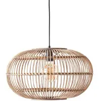 Brilliant Woodball - Hanglamp - E27 - max 1x60W - Zwart/Rotan