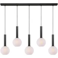 Masterlight 5-lichts hanglamp Bella 2 met wit glas