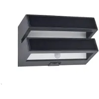 Lutec LED buiten wandlamp BARLO, donkergrijs 21 cm, sensor, IP54 BARLO, alu / grijs / zink, Kunststof, Modern, Wandlamp buiten