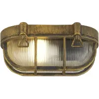Searchlight Wandlamp buiten Porto, dimbaar, messing / goud, Aluminium, Maritiem, Wandlamp buiten