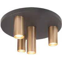 Highlight Perugia Plafondlamp | 3x GU10 Max 5W | Dimbaar | Zwart/Mat messing