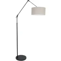 Steinhauer Vloerlamp prestige chic 8113zw zwart kap grijs linnen